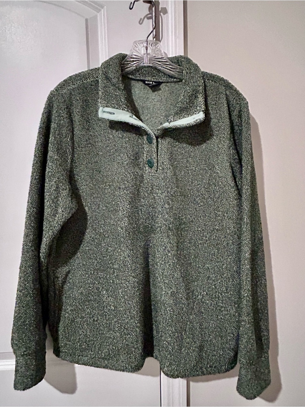 Eddie Bauer Green Zip-Front Men's Sweater